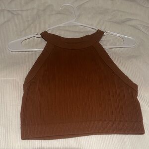 Aerie Brown Halter Neck Tank Top